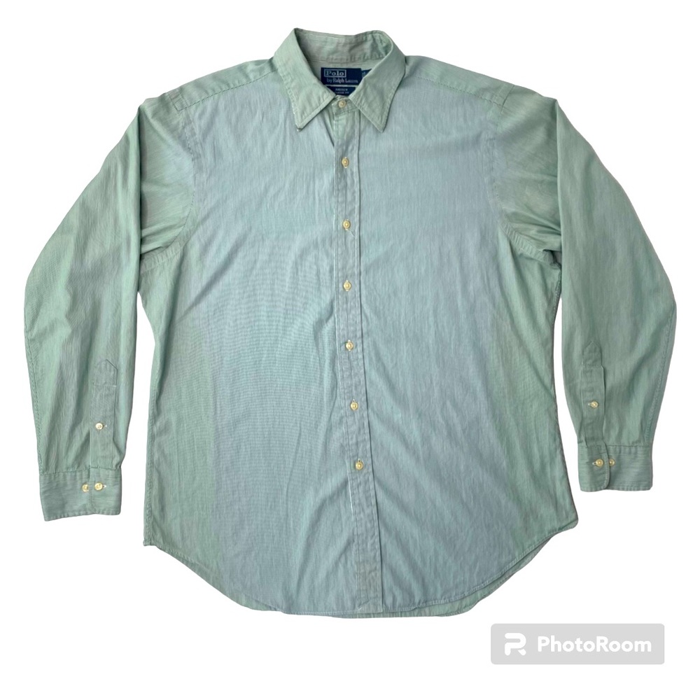 Polo Ralph Lauren Andrew Classic Fit Green Shirt Mens Size 16 1 /2 34/35 Oxford